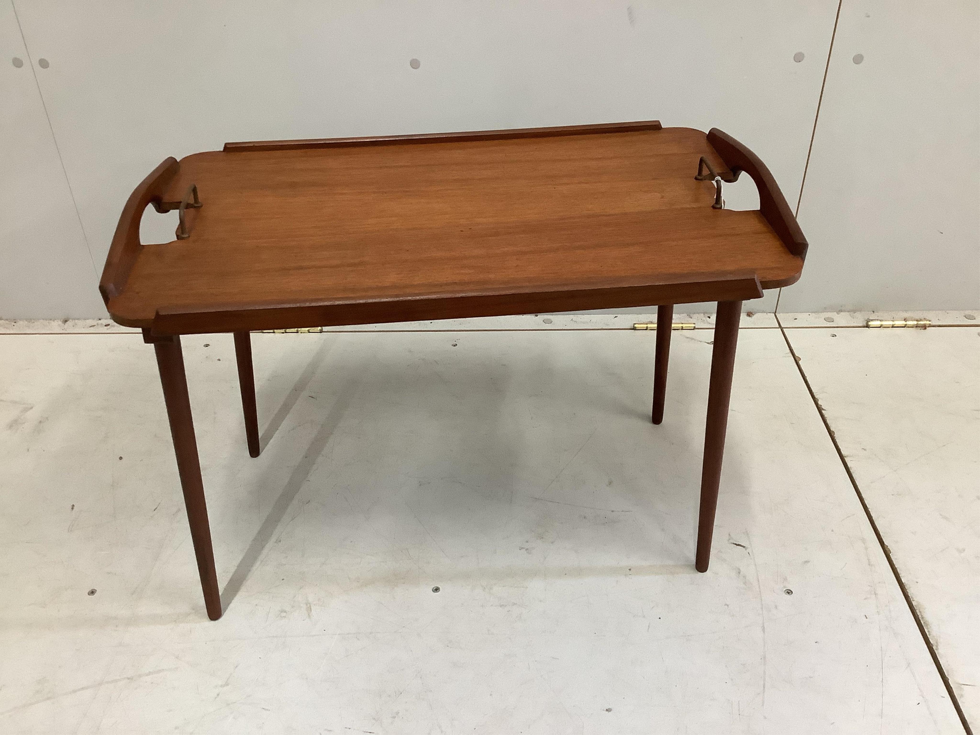 Bendt Winge (1907-1983), a Norwegian teak folding table, width 68cm, depth 40cm, height 50cm. Condition - fair